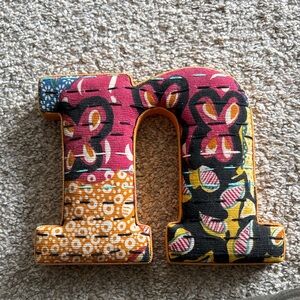 Anthropologie Multicolor Fabric Letter Wall Art